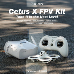 BETAFPV Betaflight ELRS Cetus X FPV komplekts ar LiteRadio 3 raidītāju, C04 kameru, VR03 brillēm ar DVR ierakstīšanas funkciju, atbalsta 2S Power Advanced RTF komplektu iesācējiem, lai lidotu ātrāk un tālāk.
