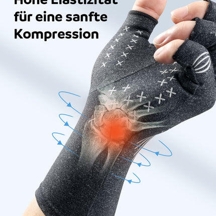 FREETOO artrīta cimdi, kompresijas cimdi reimatoīdam un osteoartrītam, artrozes cimdi, bezpirkstu cimdi mazina reimatisma, RSI, karpālā kanāla un locītavu sāpju sāpes M