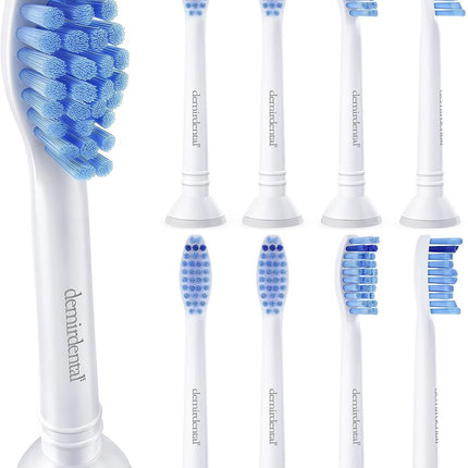 8 demirdentālo uzgaļu iepakojums, kas piemēroti Philips Sonicare nomaiņas birstēm. ProResults vidēja izmēra birstes galviņas ikdienas precīzai zobu tīrīšanai, līdzvērtīgas HX6018.