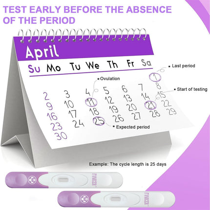 6 grūtniecības testi, ātrais grūtniecības tests, agrīna grūtniecības testa jutība, individuāli noslēgts iepakojums, agrīna grūtniecības tests, ātra noteikšana 3 minūtēs (violets)