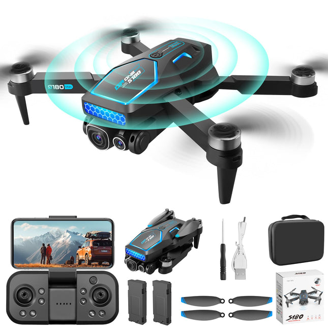 OBEST drons ar 4K kameru bērniem iesācējiem, salokāms FPV drons, WiFi tiešraides pārraide, bezsuku motors, šķēršļu apiešana, 2 baterijas, 28 minūtes, augstuma noturēšana, bezgalvas režīms, pacelšanās/nosēšanās ar vienu taustiņu