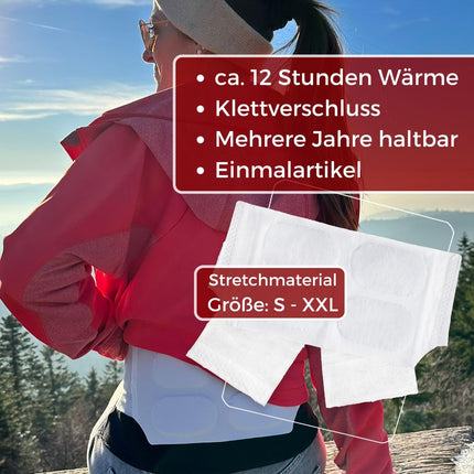 Thermopad Wärmegürtel GR. S-XL (Stretch/Klett) – DAS ORIGINAL: 3x Wärmegürtel für 12 Stunden I Sofort einsatzbereiter Wärmegurt aus extra warmen Wärmepflastern/Wärmepads – Nierenwärmer/Rückenwärmer