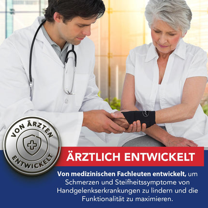 Ārstu izstrādātas, vieglas plaukstas locītavas ortozes, plaukstas locītavas atbalsts, plaukstas locītavas ortoze tendinīta gadījumā, karpālā kanāla šina, labās un kreisās rokas ortoze, melna, viena iepakojuma