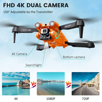 Mingfuxin salokāms drons ar kameru iesācējiem, RC kvadrokoptera drons ar lietotni WIFI FPV tiešraides video, augstuma noturēšana, bezgalvas režīms, vienas taustiņa pacelšanās un nosēšanās pieaugušajiem un bērniem