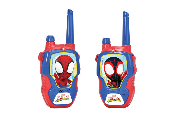 Jada Toys Marvel Spidey rācija (2 gab.) bērniem no 4 gadu vecuma - radioaparāti Marvel Spidey un viņa superdraugiem, darbības rādiuss līdz 100 m, ar trokšņu slāpēšanu