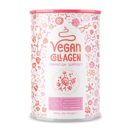 Vegānu kolagēna pulveris + hialuronskābe [400 g] | Augu izcelsmes alternatīva kolagēna hidrolizātam | ar 13 aminoskābēm un C vitamīnu no Camu | Bezgaršīgs | Ražots Vācijā | Alfa pārtikas produkti