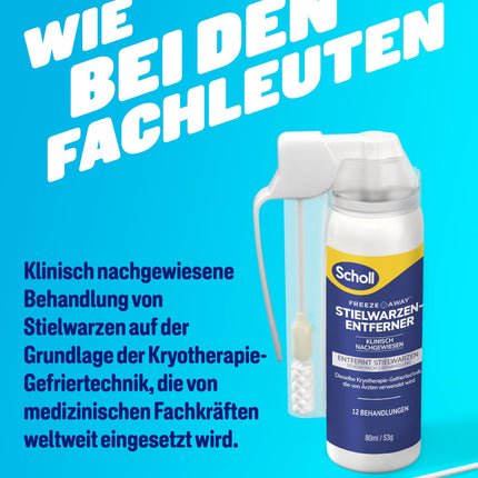 Scholl Freeze Away kārpu noņemšanas komplekts, noņem ādas izaugumus 1 procedūras laikā, klīniski pierādīts, ka noņem kārpas uz kakla, krūtīm, padusēm, muguras un cirkšņiem, 12 procedūras