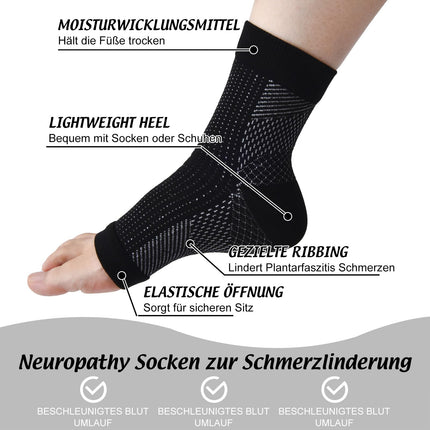 TOMILIOLD 4 pāru kompresijas zeķes sievietēm un vīriešiem, medicīniskās zeķes, ortopēdiskās kompresijas zeķes artrīta un locītavu sāpju mazināšanai (melnas, 38–42)