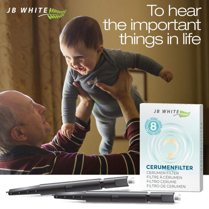 JB White 32x dzirdes aparātu sēra filtri, nomaiņas filtri, filtri, kas ir saderīgi ar Widex Nanocare sēra aizsardzību | Oticon ProWax MiniFit | Phonak Cerustop ausu vaska aizsargi | Resound dzirdes aparāta filtrs (Ø 1,3 mm)