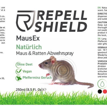RepellShield® piparmētru eļļas žurku un peļu atbaidīšanas līdzeklis - 250 ml - peļu atbaidīšanas līdzeklis peļu atbaidīšanai - atbaida žurkas, peles un grauzējus, neatstāj traipus, lietošanai iekštelpās un ārā, peļu atbaidīšanas līdzeklis