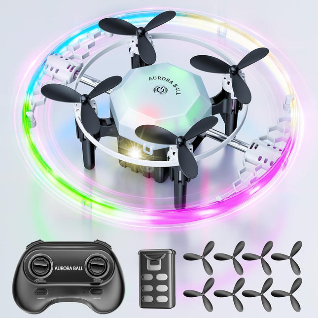 Mini drons bērniem ar LED gaismām, augstuma noturēšanu un bezgalvas režīmu, 360° apgriežams RC kvadrokopters, dāvanas, rotaļu helikoptera drons bērniem no 8 gadu vecuma un iesācējiem, zēniem un meitenēm