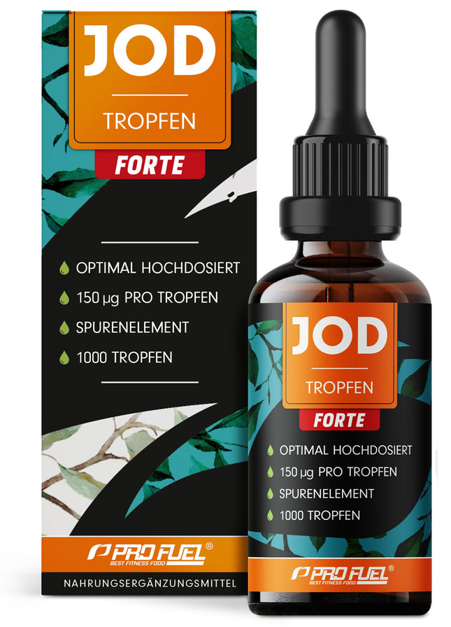 Joda pilieni FORTE 1000x ar 150 µg joda vienā pilienā – optimāli augsta deva – tikai 1 piliens dienā – bioloģiski pieejams jods no kālija jodīda – bezalkoholisks un vegānisks – laboratoriski pārbaudīts ar sertifikātu
