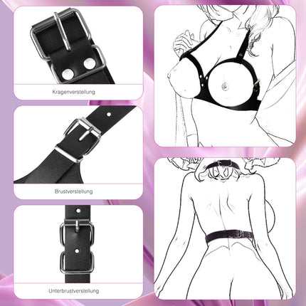 BDSM Bondage Set Sex Spielzeug für die Paare Brust Fesseln für Frau Sexy Harness Damen Leder SM Fesselset Fesseln Erotisches Sexspielzeug für die Frau Extrem Dessous Damen Sex Toys Extrem Sexspiele