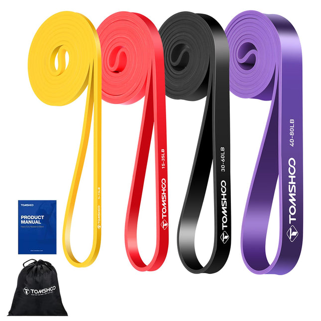 TOMSHOO pretestības lentes, 5 gab. iepakojumā, ādai draudzīgas lateksa pievilkšanās lentes CrossFit, stiepšanās, pauerliftinga, sporta zāles, mājas, jogas, spēka treniņu, treniņu lentes vīriešiem un sievietēm