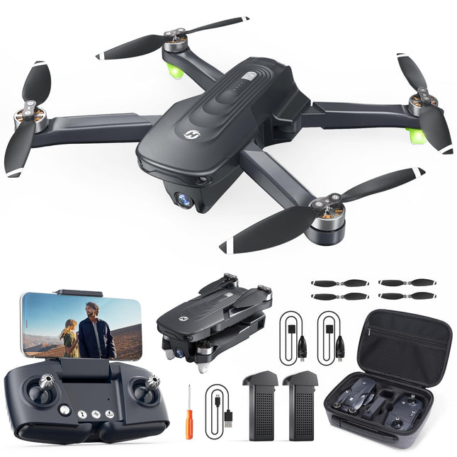 Holy Stone HS175D salokāms GPS drons ar 4K HD kameru, RC kvadrokopters ar 46 minūšu darbības rādiusu. Ilgs lidojuma laiks, seko man, bezsuku motors, lidojuma pieskāriens, interešu punktu augstuma saglabāšana, salokāms drons iesācējiem un pieaugušajiem, C0