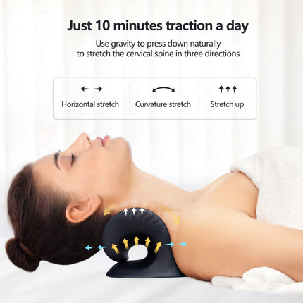 Cozyhealth kakla un plecu masieris, kakla nestuves kakla sāpju mazināšanai, kakla nestuves, chiropractic spilvens kakla mugurkaula relaksācijas spilvenam (melns)