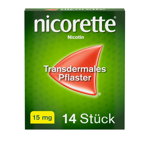 NICORETTE plāksteri ar 15 mg nikotīna – smēķēšanas atmešanai ar nikotīna plāksteriem – smēķēšanas atmešanas 1. vai 2. fāzei – 14 gab.