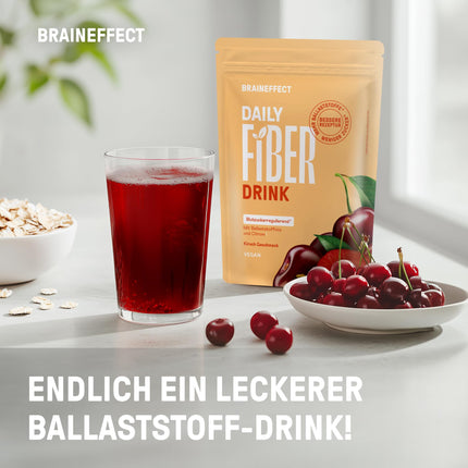 BRAINEFFECT DAILY FIBER - Šķiedrvielu dzēriens ar 9 šķiedrvielu avotiem gremošanai un apetītes veicināšanai - Inavea™ Mix ar psyllium sēklām, vitamīniem un citām vielām - Bez cukura - 330 g (30 porcijas)