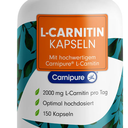 L-karnitīns augstā devā 2000 mg - 150 Carnipure® L-karnitīna kapsulas ar L-karnitīna tartrātu - augstākās kvalitātes izejviela Carnipure® no Lonzas - bez nevēlamām piedevām - laboratorijā pārbaudīts ar sertifikātu - vegāns