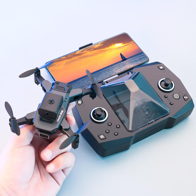 HD mini drons pieaugušajiem un iesācējiem, FPV droni ar augstuma noturēšanu, bezvadu salokāms kvadrokopters, pacelšanās ar vienu pogu, 3D pagriezieni, inteliģenta izvairīšanās, automātiska atgriešanās