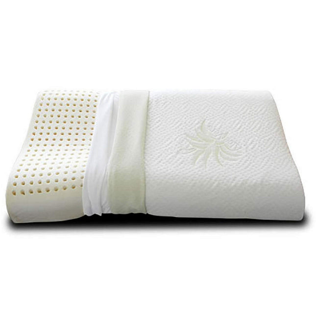 Evergreenweb ergonomisks kakla atbalsta spilvens 40x80 h9 cm, izgatavots no lateksa, ar serdi, kas izgatavota no 100% ortopēdiskā lateksa, un spilvendrānu, alvejas spilvenu, kakla spilvenu