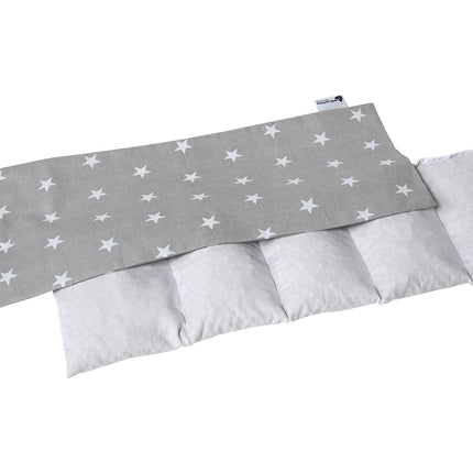 Medi Partners ķiršu kauliņu spilvens 60x20cm 800g 100% kokvilna 5 kameru liels organisks dabīgs siltuma spilvens aukstuma terapijai noņemams pārvalks (zvaigznes)