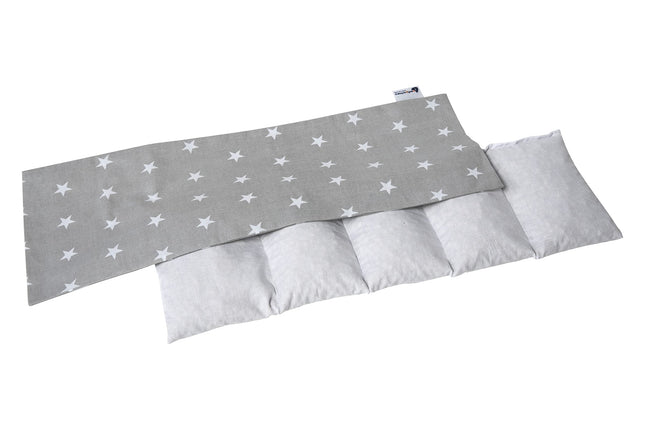 Medi Partners ķiršu kauliņu spilvens 60x20cm 800g 100% kokvilna 5 kameru liels organisks dabīgs siltuma spilvens aukstuma terapijai noņemams pārvalks (zvaigznes)