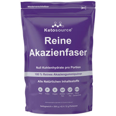 Tīrs akācijas šķiedras pulveris | 0 g ogļhidrātu nulle kaloriju | Atbalsta gavēni un ketogēno diētu | Prebiotiskais uztura bagātinātājs ar šķīstošajām šķiedrvielām | Bez piedevām | 500 g Ketosource paciņa