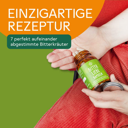 BitterLiebe® rūgto vielu kapsulas 90 gab. - Rūgtie garšaugi, piena dadzis, pienene, artišoks lielās devās - Rūgtie pilieni kapsulu veidā - Recepte pēc Hildegardas fon Bingenes