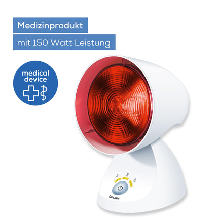 Beurer IL 35 infrasarkanā lampa, nomierinoša un sildoša infrasarkanā gaisma ar 3 pakāpju taimeri, 5 slīpuma leņķiem, atslābina muskuļus un mazina spriedzi, 1 gab., balta