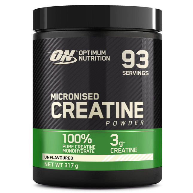 Optimum Nutrition mikronizēts kreatīna pulveris, 100% tīrs kreatīna monohidrāta pulveris, bez garšas, 93 porcijas, 317 g