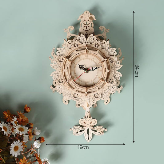 Cuteefun Wooden Kit Clock for Adults, Wooden Puzzle 3D Clock for Building, Wooden Building Kit, DIY Creative Craft Gift