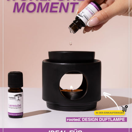 rooted.® ORGANISKĀ lavandas eļļa 10ml [100% TĪRA] - Īsta lavanda - Lavandula angustifolia - Ēteriskā eļļa aromterapijai, smaržu lampām, difuzoriem, telpu aromatizēšanai, aromātiskajām svecēm un ziepēm