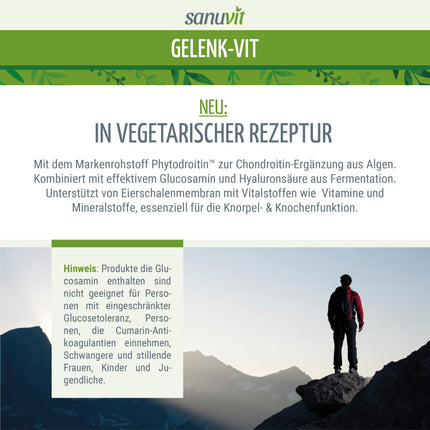 Sanuvit® - locītavu vitamīns | ar patentētām locītavu barības vielām Acti-Joint® | augsta biopieejamība | Augstākās kvalitātes izejvielas | Ražots Austrijā | 90 kapsulas