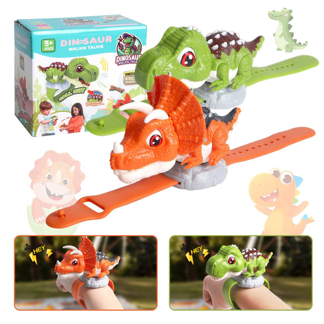 Shinybox dinozauru rācija bērniem, 2 iepakojumu USB uzlādējama āra rotaļlietu rācija piedzīvojumiem, kempingam, dinozauru rotaļlieta, dāvana zēniem un meitenēm no 3 gadu vecuma