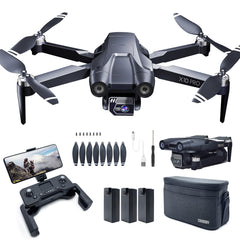CHUBORY X10 PRO GPS drons ar 4K UHD kameru pieaugušajiem, 90 minūšu lidojuma laiks, 1000 metru vadības diapazons, automātiska atgriešanās, sekošanas režīms, bezsuku motors, 5G RC kvadrokopters iesācējiem