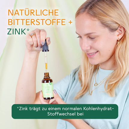 BitterLiebe® rūgtās pilieni bez spirta 50 ml pēc Hildegardas fon Bingenas receptes - oriģināls no "Lauvas midzeņa" - stipri dozētas rūgtās vielas pilieni