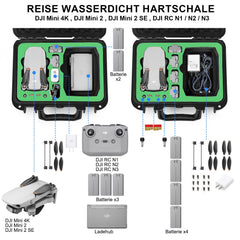 LEKUFEE kompakts, pārnēsājams, ūdensnecaurlaidīgs futrālis DJI mini 4K/DJI Mini 2 SE dronam un DJI Mini 2 aksesuāriem (tikai aizsargfutrālis)