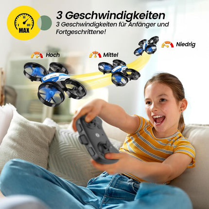 Holy Stone HS210 mini drons bērniem, RC kvadrokoptera nano drons ar 3 baterijām, 21 min. Ilgs lidojuma laiks, automātiska augstuma noturēšana, 360° rotācija, bezgalvas režīms, iedarbināšana ar vienu taustiņu, dāvana iesācējiem telpās, zila, C0