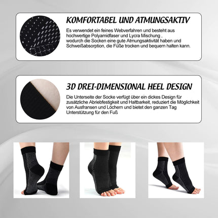 TOMILIOLD 4 pāru kompresijas zeķes sievietēm un vīriešiem, medicīniskās zeķes, ortopēdiskās kompresijas zeķes artrīta un locītavu sāpju mazināšanai (melnas, 38–42)