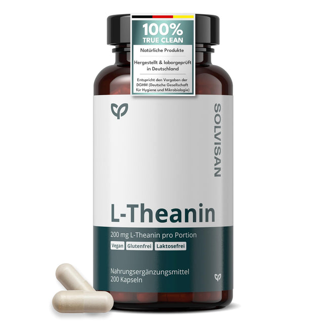 SOLVISAN L-teanīna kapsulas — SVARĪGI: Pētījuma deva 200 mg dienā — 200 kapsulas — Bez piedevām