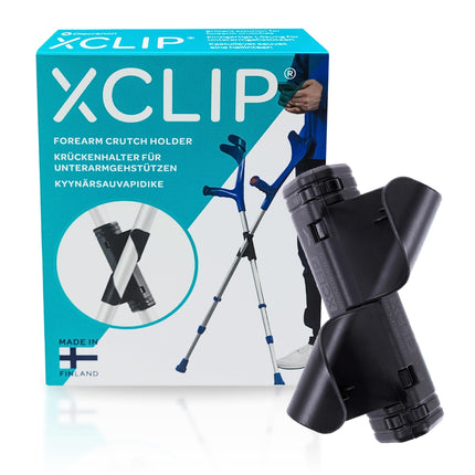 XCLIP apakšdelma kruķu turētājs kustībā — viegls, pārnēsājams 20–22,6 mm nūjas turētājs — iešanas palīglīdzekļa turētājs — ātri un vienkārši uzstādāms kruķu aksesuārs