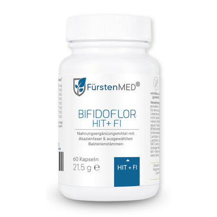 FürstenMED® Bifidoflor HIT + FI histamīna nepanesības un fruktozes nepanesības ārstēšanai ar Bifidobacterium un Lactobacillus celmiem - 60 kuņģa sulu izturīgas kapsulas - Laboratorijā pārbaudītas, vegānas un bez piedevām