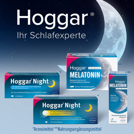 Hoggar Night – Miega zāles, kas palīdz aizmigt un akūtu miega traucējumu gadījumā – Labi panesamas, mierīgam miegam – 1 x 20 tabletes