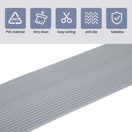 Pašlīmējoša durvju sliekšņa rampa, elastīga ratiņkrēslu rampa, PVC sliekšņa rampa ar kabeļu kanālu, apmales rampa ratiņkrēsliem, slaucīšanas roboti, skrejriteņi (pelēka, 7,5 x 1 x 90 cm)