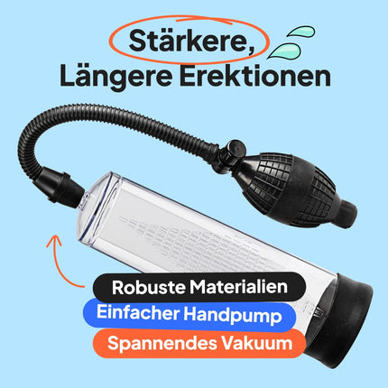 Baseks Classic dzimumlocekļa pumpis 24 cm - manuāls vakuuma pumpis vīriešiem - vienkāršs dzimumlocekļa pumpis ar caurspīdīgu cilindru - funkcionāls dzimumlocekļa pumpis iesācējiem - dzimumlocekļa pumpis bez akumulatora - rokas dzimumlocekļa pumpis