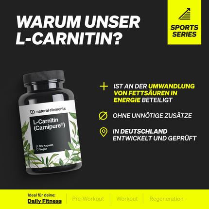 L-karnitīns 2000 - Premium: Carnipure® no Lonza - 120 kapsulas - Laboratorijā pārbaudīts, augstas devas, vegāns
