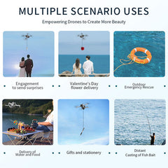 LICHIFIT Drone Airdrop sistēma ar 1/4 skrūvju adapteri DJI Mini 4 Pro gaismjutīgajam metējam, transportēšanai, piegādei, kravas atbrīvošanas un nomešanas ierīcei