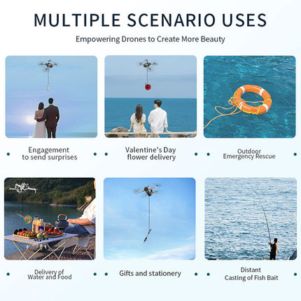 LICHIFIT Drone Airdrop sistēma ar 1/4 skrūvju adapteri DJI Mini 4 Pro gaismjutīgajam metējam, transportēšanai, piegādei, kravas atbrīvošanas un nomešanas ierīcei