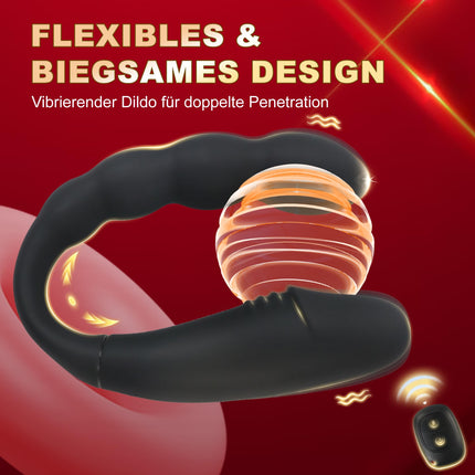 YcsLust dubultie dildo, dildo, anālais vibrators, klitora stimulators, G punkta vagīnas klitora anālā masāža, bezvadu vadības dildo, divgalvu vibratori, U veida seksa rotaļlietas sievietēm, lesbietēm, pāriem